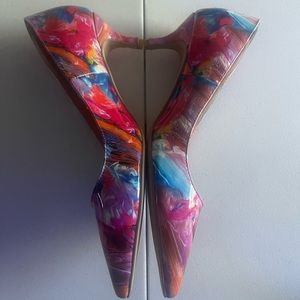 FSJ High Heels Glossy Paint Mic Colorful Size 10